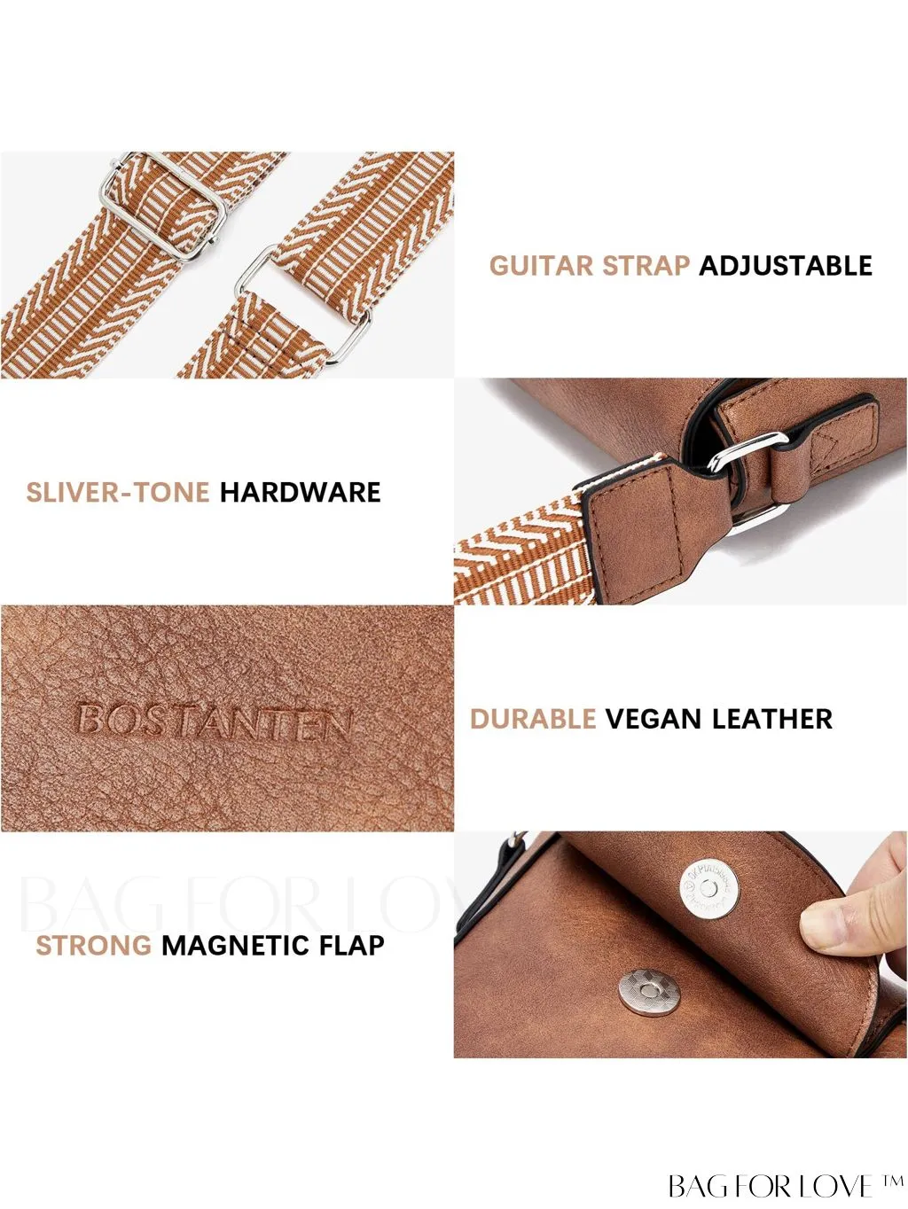 BagForLove - Stylish BOSTANTEN Womens Crossbody Bags - Versatile Leather Phone Wallets with Adjustable Strap