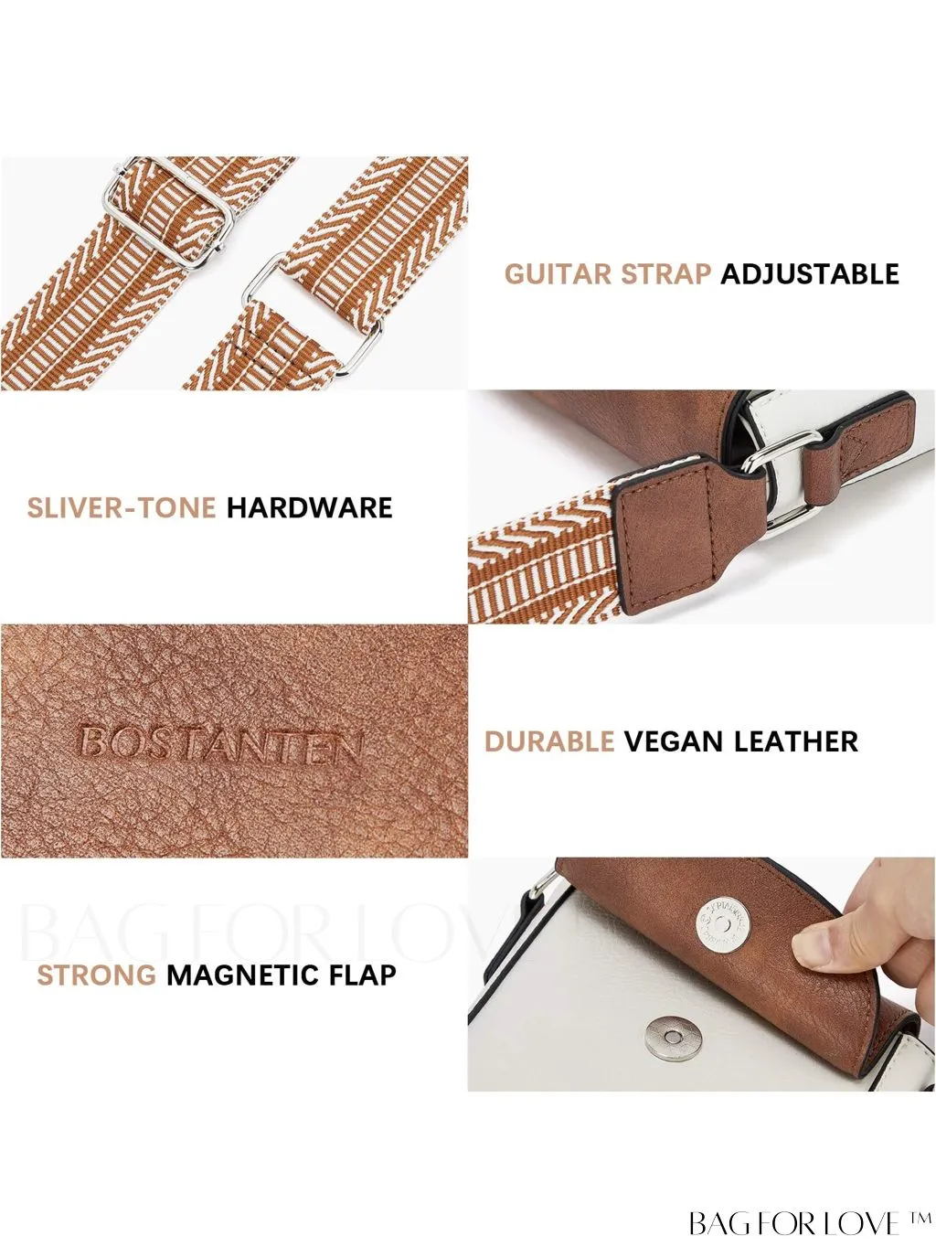 BagForLove - Stylish BOSTANTEN Womens Crossbody Bags - Versatile Leather Phone Wallets with Adjustable Strap