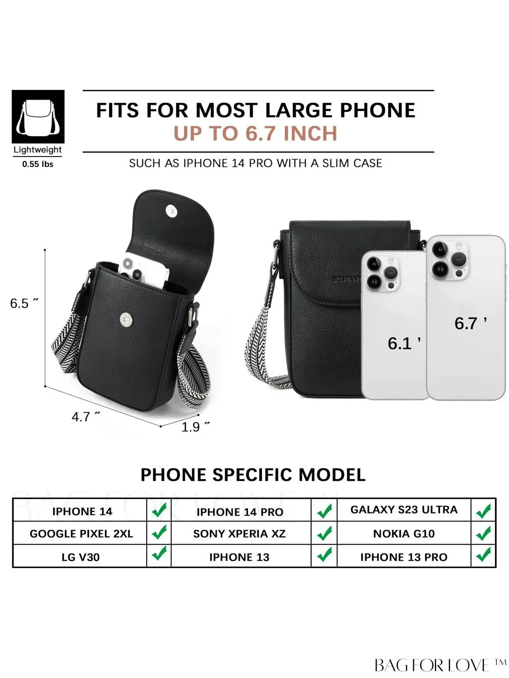BagForLove - Stylish BOSTANTEN Womens Crossbody Bags - Versatile Leather Phone Wallets with Adjustable Strap