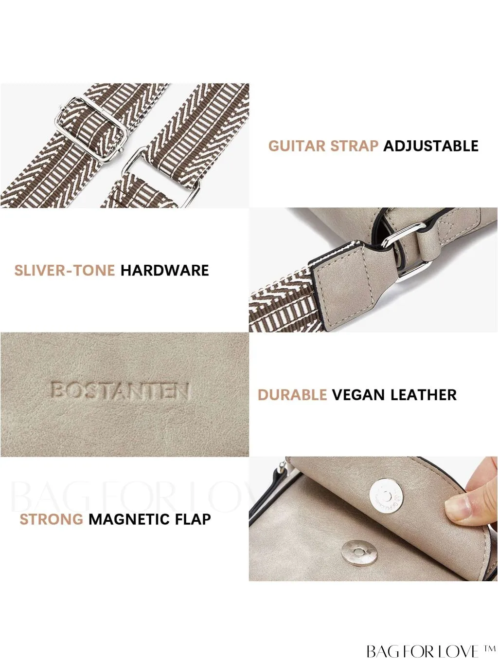 BagForLove - Stylish BOSTANTEN Womens Crossbody Bags - Versatile Leather Phone Wallets with Adjustable Strap