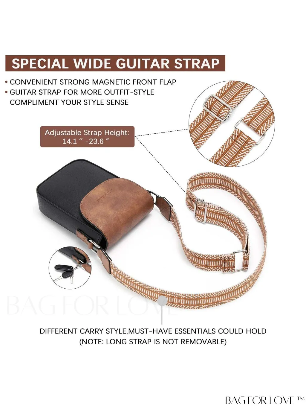 BagForLove - Stylish BOSTANTEN Womens Crossbody Bags - Versatile Leather Phone Wallets with Adjustable Strap