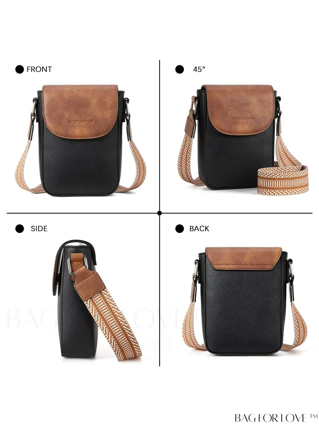 BagForLove - Stylish BOSTANTEN Womens Crossbody Bags - Versatile Leather Phone Wallets with Adjustable Strap
