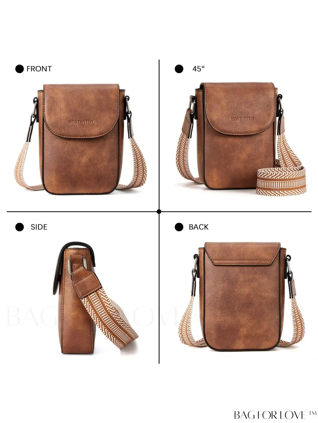 BagForLove - Stylish BOSTANTEN Womens Crossbody Bags - Versatile Leather Phone Wallets with Adjustable Strap