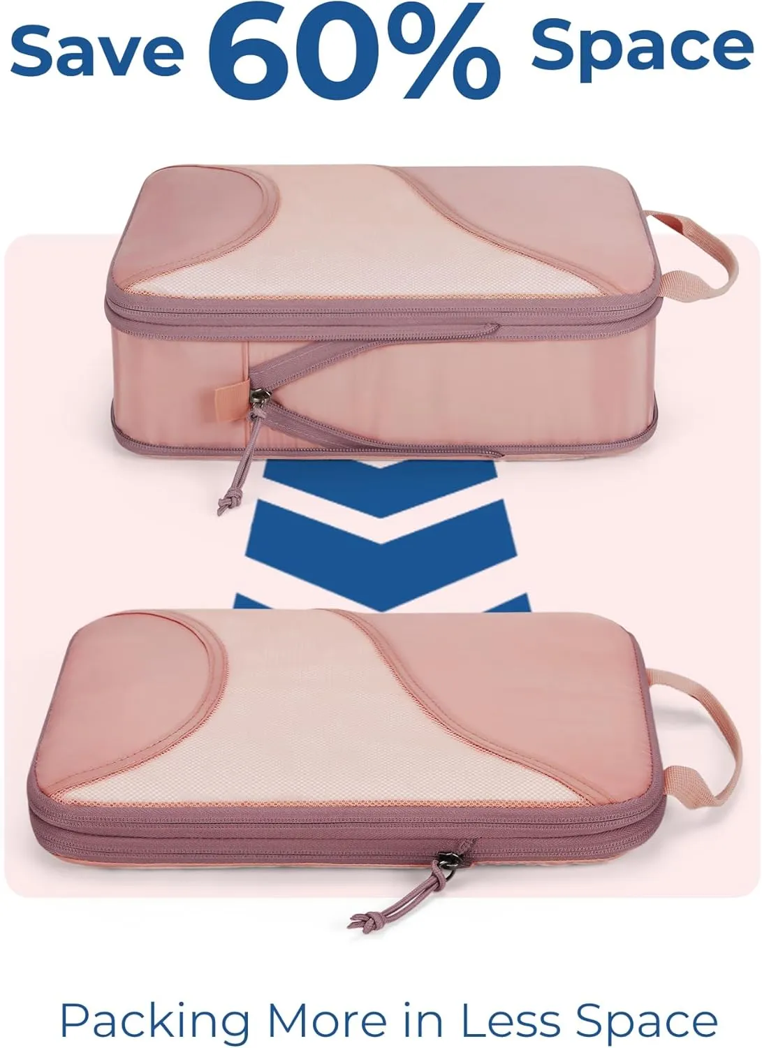 BAGSMART Compression Packing Cubes - 6 Set Travel Packing Cubes for Suitcases, Compression Suitcase Organizers with Shoe Bag