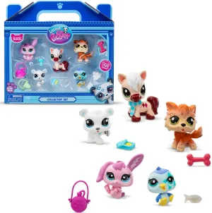 BANDAI Littlest Pet Shop Series 2 Collectors 5 Pack Winter Besties | The Pack Contains 5 LPS Mini Pet Toys 7 Accessories 1 Collector Card and 1 Virtual Code | Collectable Toys for Girls and Boys