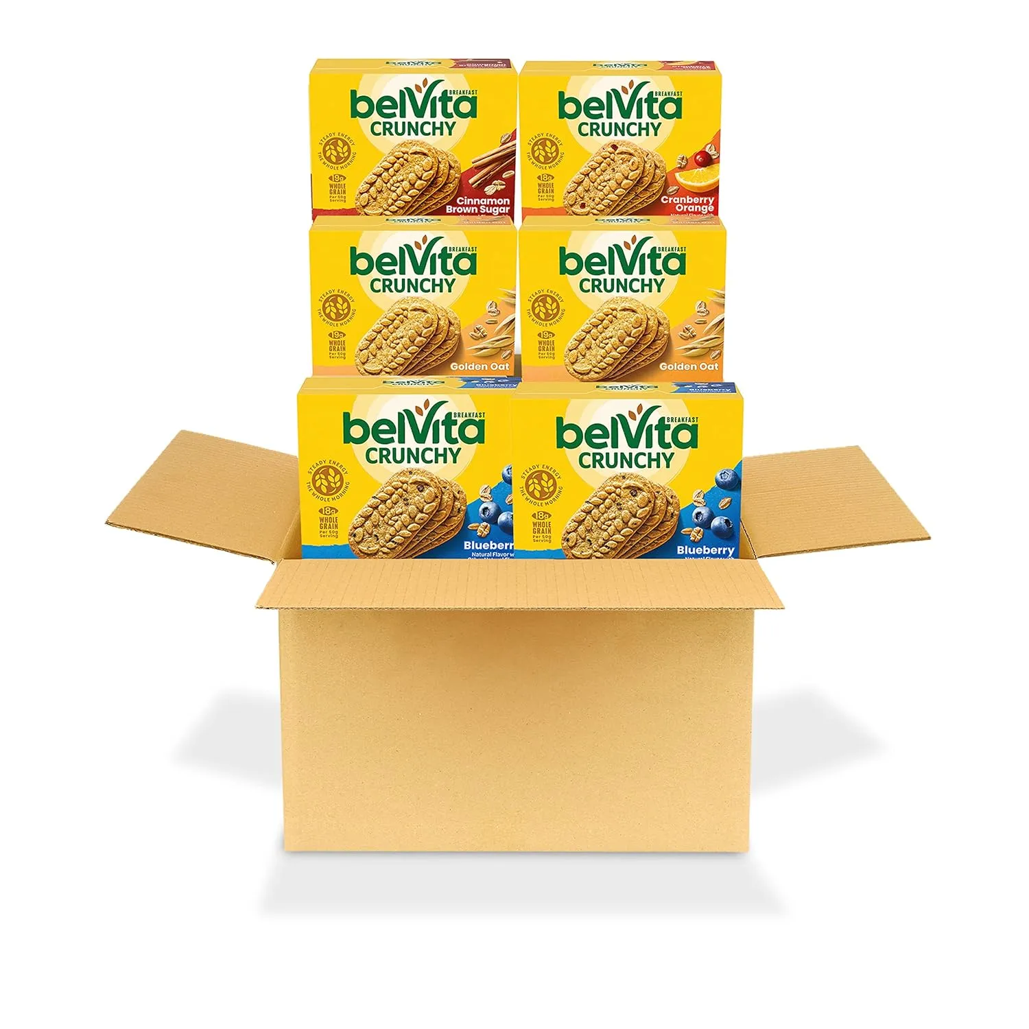 belVita Breakfast Biscuits Variety Pack, 4 Flavors, 6 Boxes of 5 Packs (30 Total Packs)