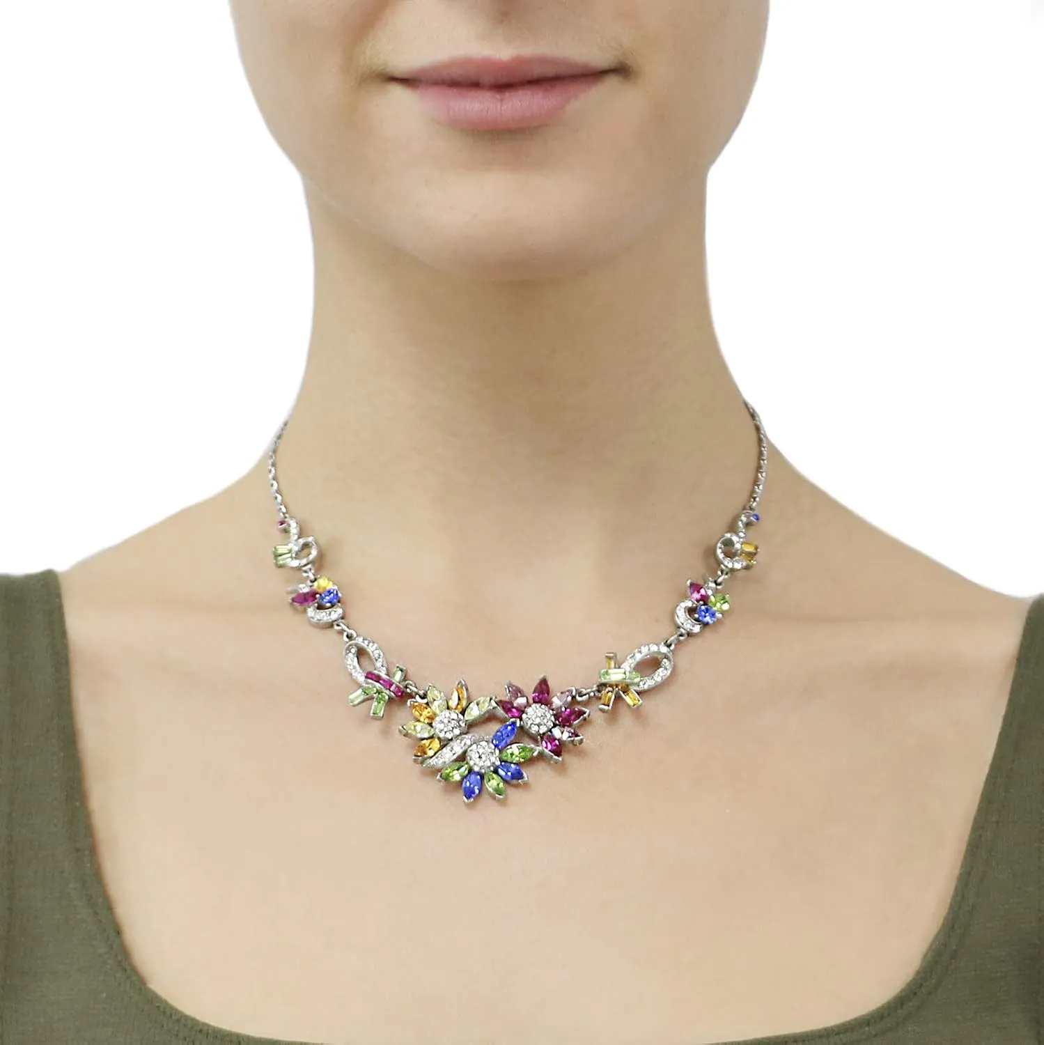 Ben-Amun Jewelry Crystal Collage Swarovski Multi-Color Pendant Necklace, 18" Length, 7.5" Width, 1.5" Height