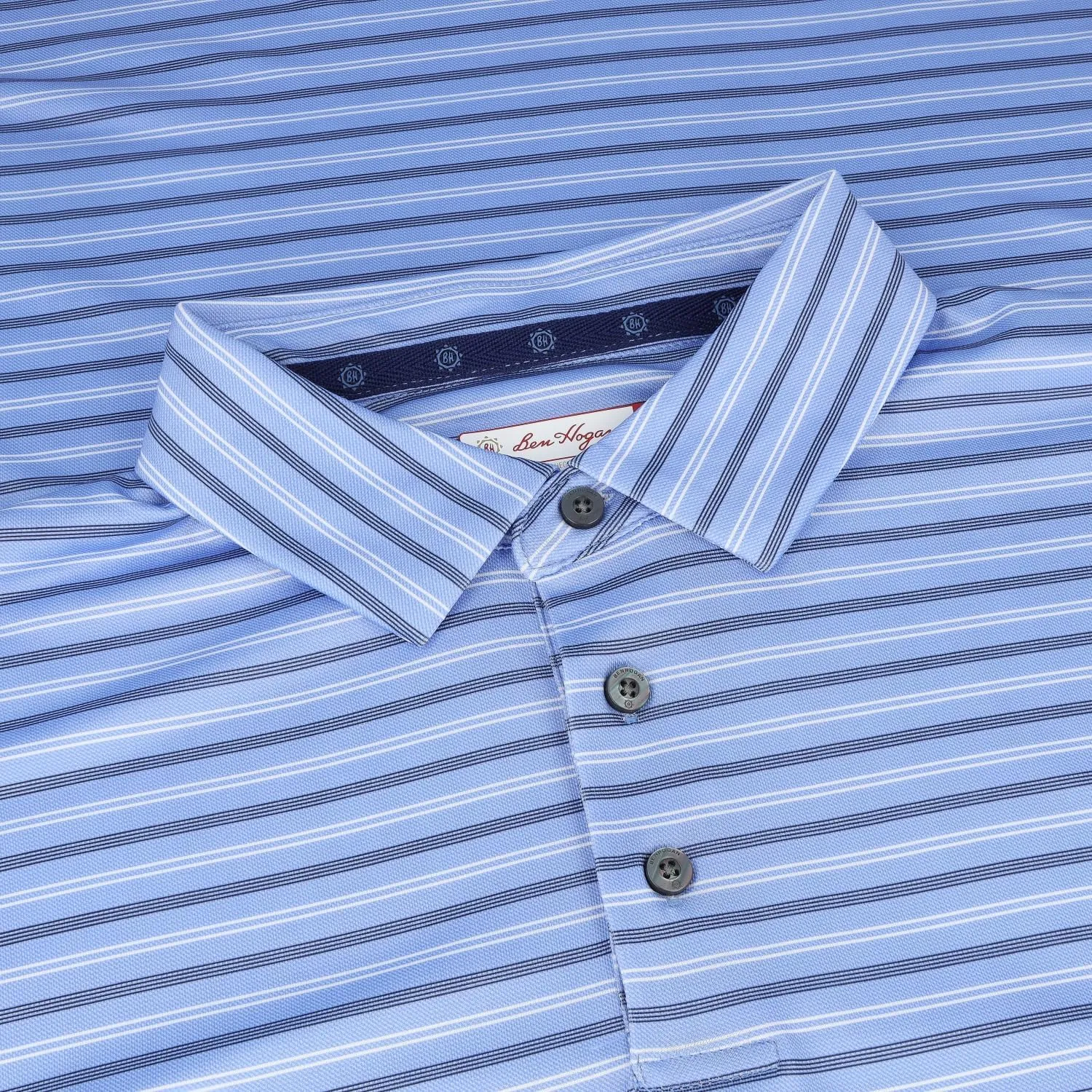 Ben Hogan Stripe Polo - Birdseye Print