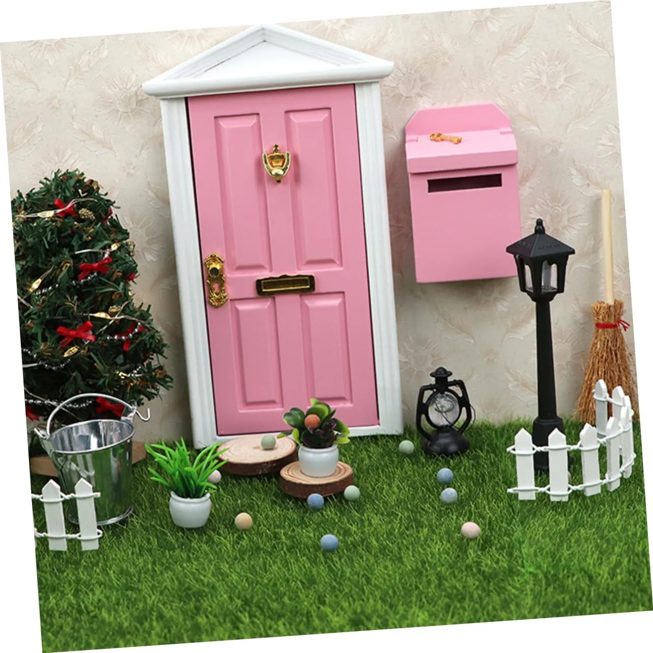 BESPORTBLE 2sets Dollhouse Galvanized Bucket Miniature Garden Set Mini Barrel for Mini House Decor 6pcs*2