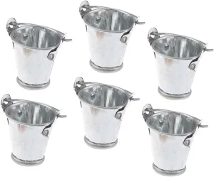 BESPORTBLE 2sets Dollhouse Galvanized Bucket Miniature Garden Set Mini Barrel for Mini House Decor 6pcs*2