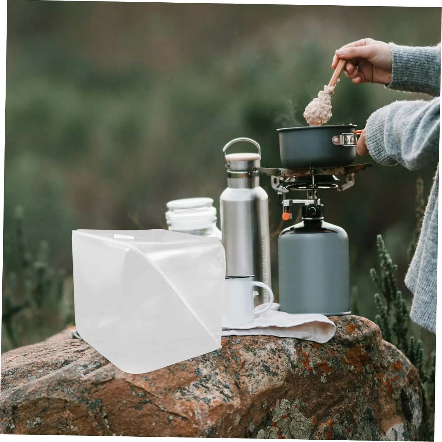 BESPORTBLE Foldable Water Storage Tank Portable Outdoor Camping Water Container 10l Collapsible Bucket Lid