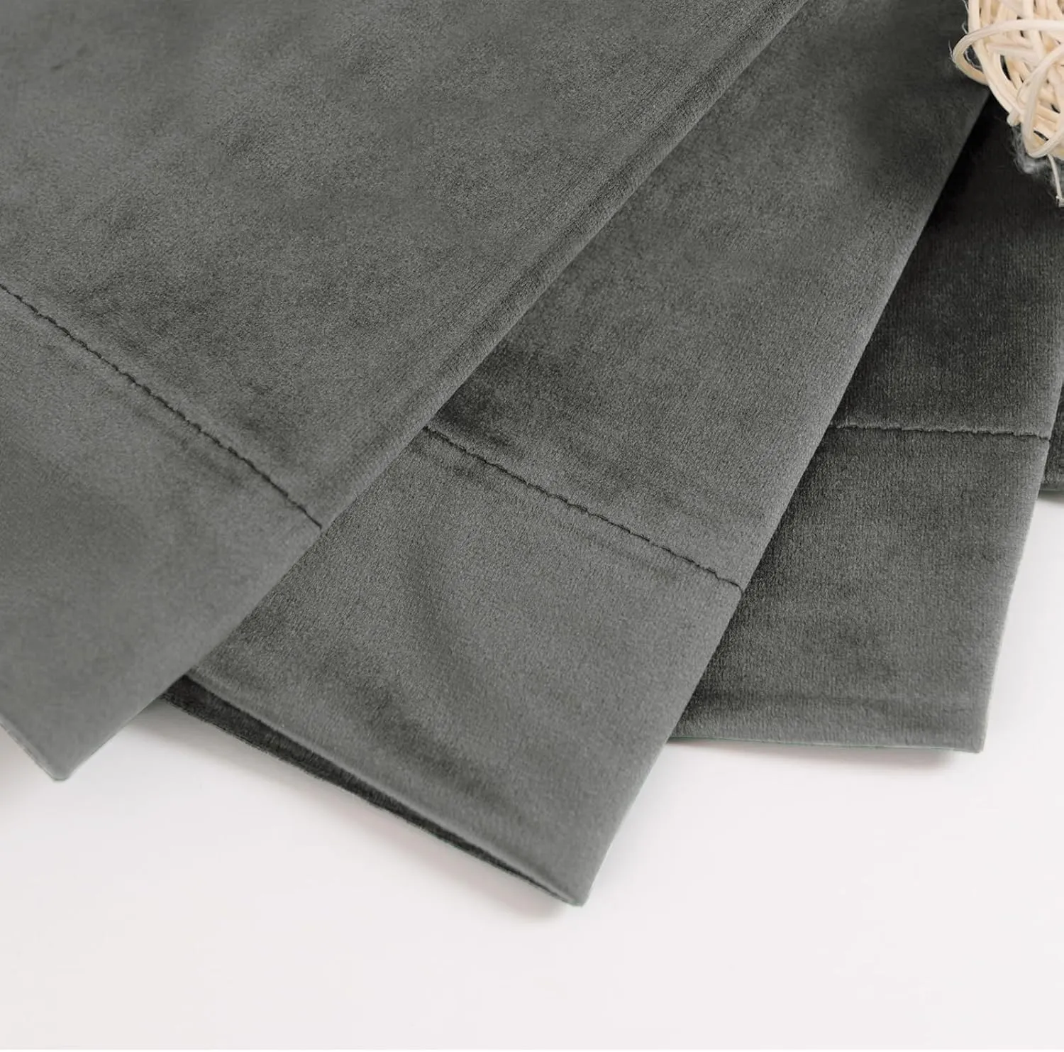 BGment Grey Velvet Curtains 84 inches Long, Thermal Insulated Blackout Velvet Curtains Noise Reduce Back Tab and Rod Pocket Luxury Panels for Bedroom/Living Room, 2 Panels, 52 x 84 Inch