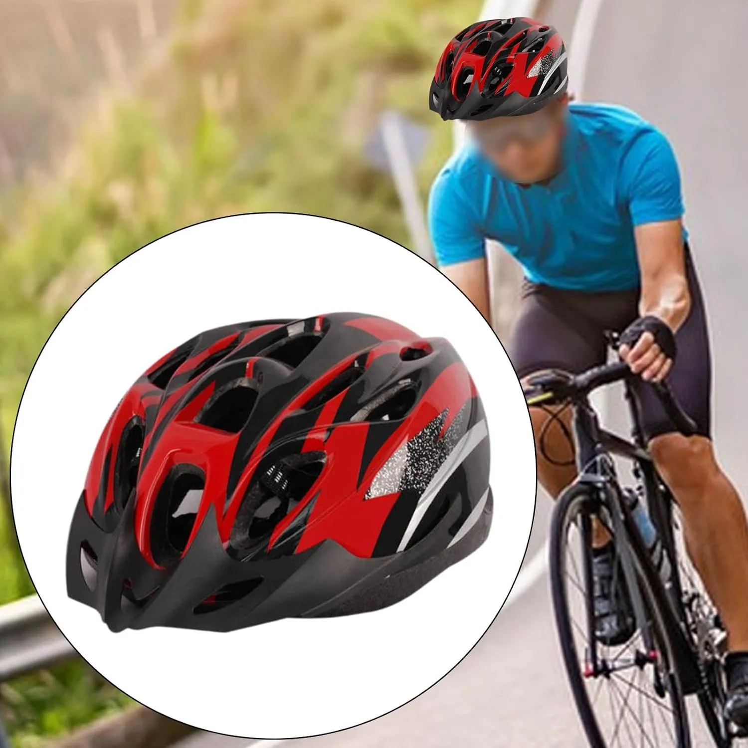 Bicycle Helmet Mountain Road Bicycle Helmet Bicycle Helmet Shock Absorbing for Women, Men, Inline Skating, Cycling, Skateboarding