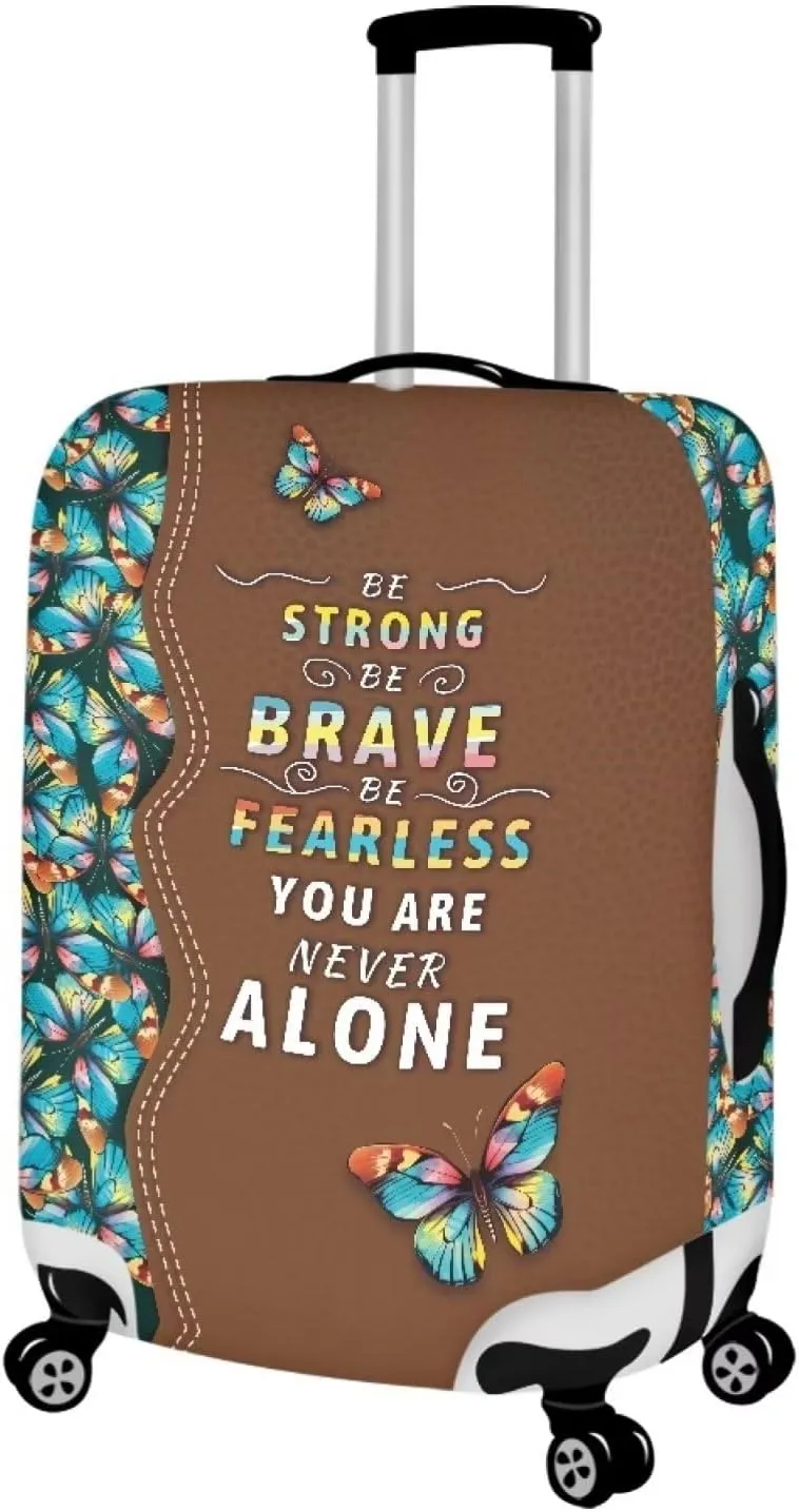 Bigcardesigns Art Butterflies Text Luggage Cover for 18-20 Inch Elastic Washable Stretch Suitcase Protector Anti-Scratch Butterflies Travel Suitcase Cover