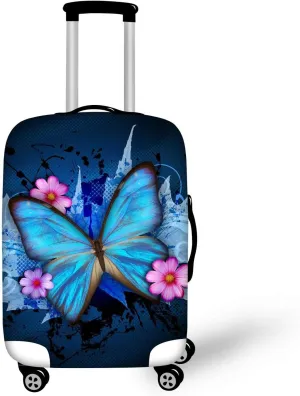 Bigcardesigns Blue Butterfly Luggage Covers Apply to 26-30 Inch Travel Suitcase L