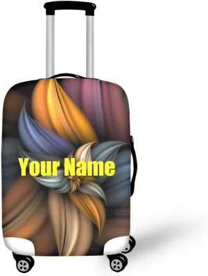 Bigcardesigns Custom Design Luggage Cover for Travel,Portable Suitcase Protector Elastic Suitcase Cover with Art Blossoming Flower Print Luggage Cover Baggage Covers Washable