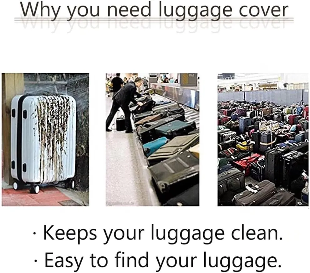 Bigcardesigns Custom Luggage Cover for Travel Personalized Luggage Cover Customize Your Photo Text Logo Name Elastic Baggage Covers Washable Suitcase Sleeve Protector for Women Men