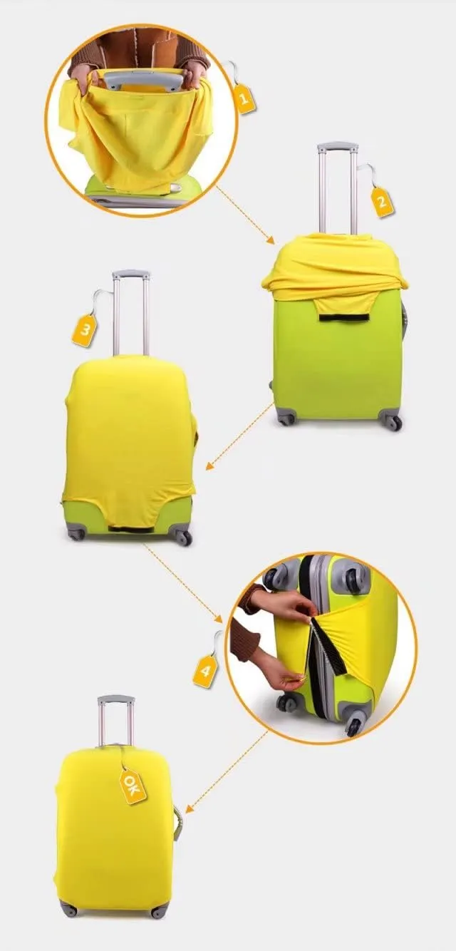 Bigcardesigns Custom Luggage Cover for Travel Personalized Luggage Cover Customize Your Photo Text Logo Name Elastic Baggage Covers Washable Suitcase Sleeve Protector for Women Men