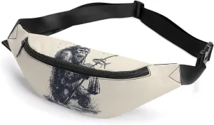 Bigfoot Fishing Cute Fanny Pack Crossbody Lightweight Waist Bag for Men Women Outdoors Sports Hiking