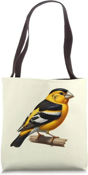 Bird Series. Evening Grosbeak. Tote Bag