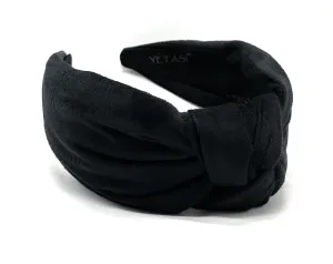 Black Velvet 2.5 Inches Thick Knotted Headband for Women Headbands Women Girls Trendy, Womens Headbands are Head band for Women's Hair, Cute Top Knot Fashion Designer