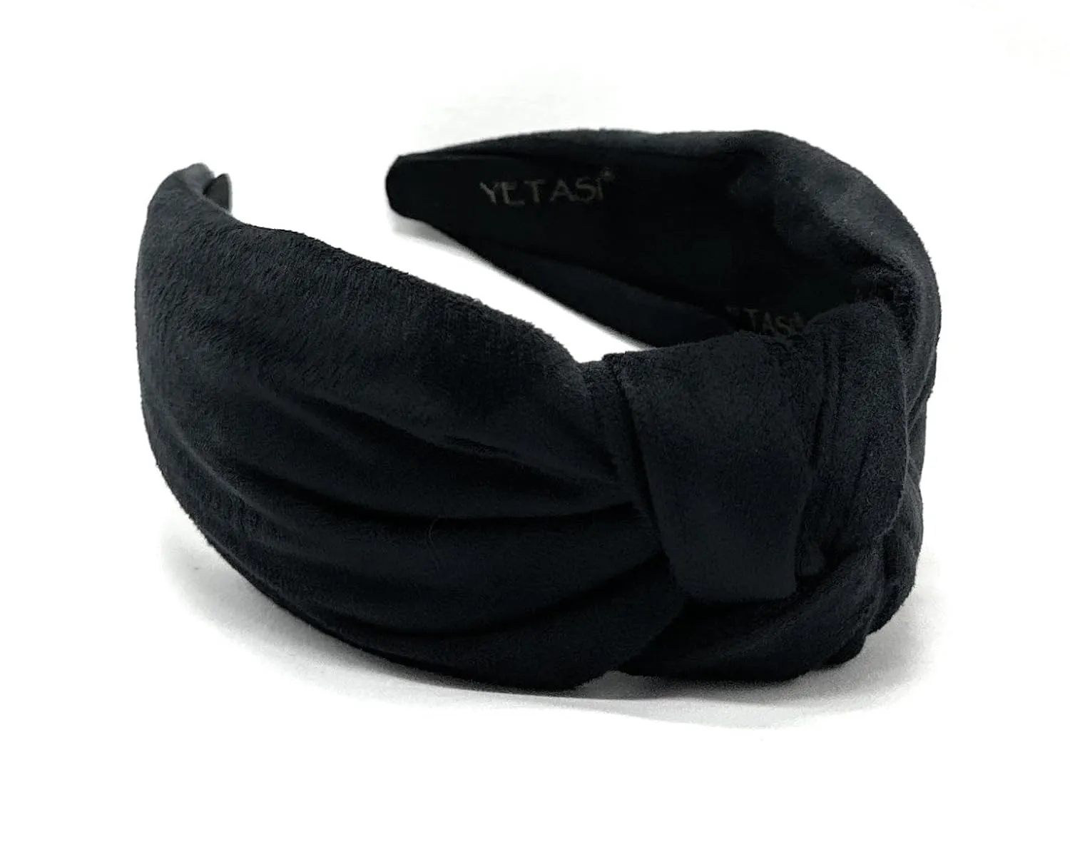 Black Velvet 2.5 Inches Thick Knotted Headband for Women Headbands Women Girls Trendy, Womens Headbands are Head band for Women's Hair, Cute Top Knot Fashion Designer
