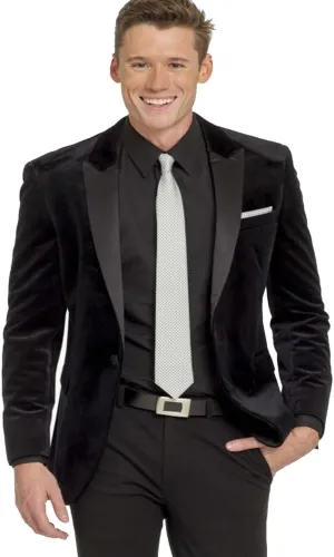 Black Velvet Tuxedo Jacket by Ike Behar