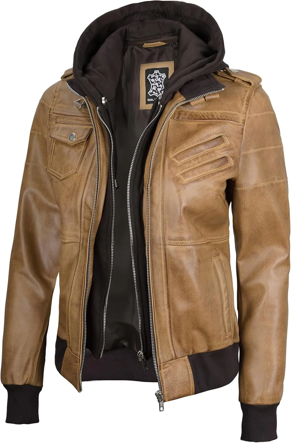 Blingsoul Leather Jacket Women - Real Lambskin Womens Leather Jackets With hood