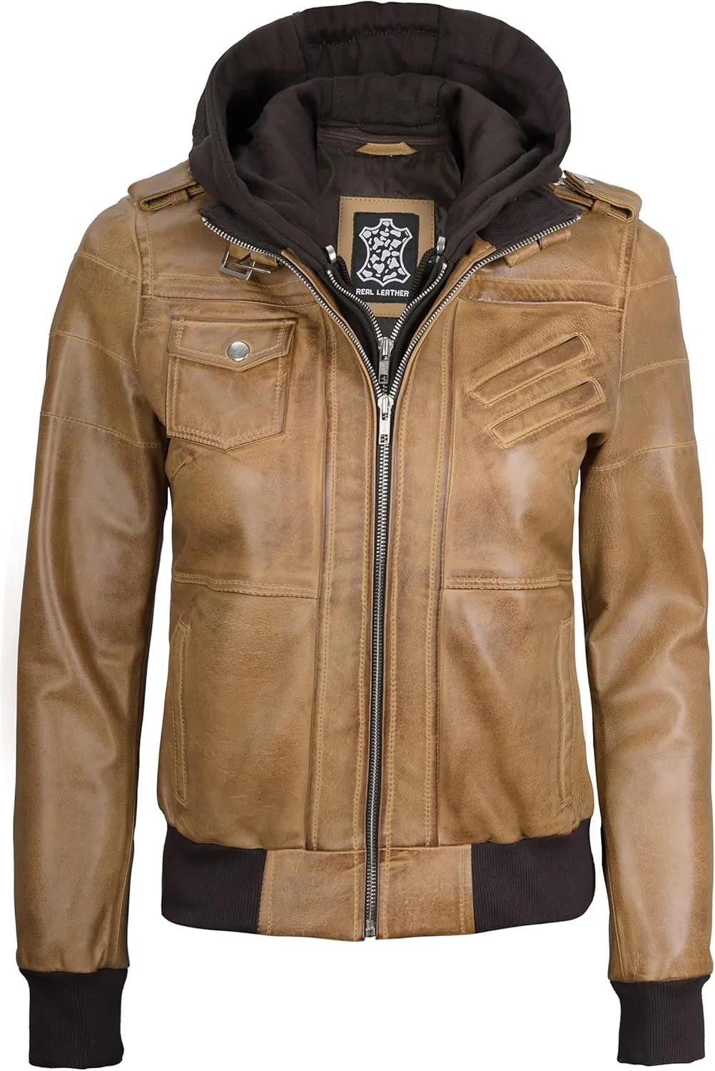 Blingsoul Leather Jacket Women - Real Lambskin Womens Leather Jackets With hood