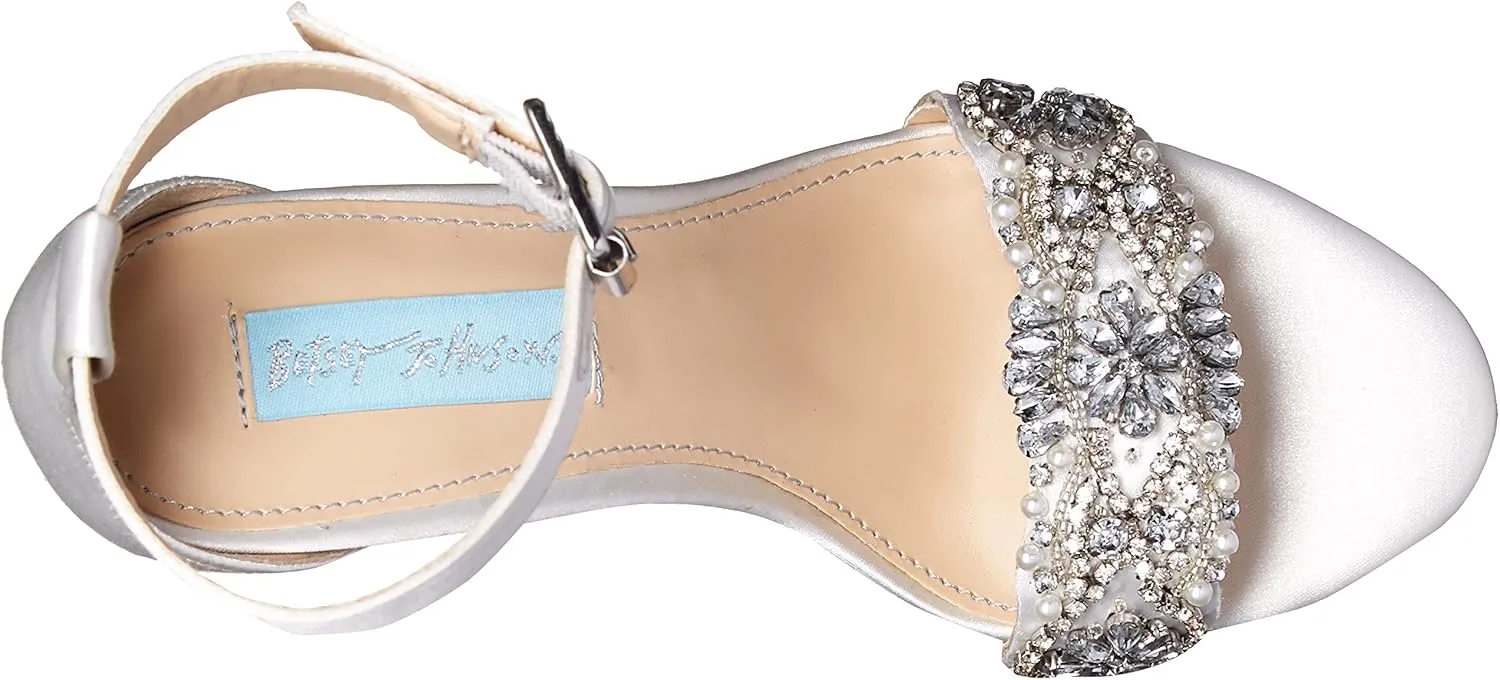 Blue by Betsey Johnson Womens Gina Satin Embellished Dress Sandals