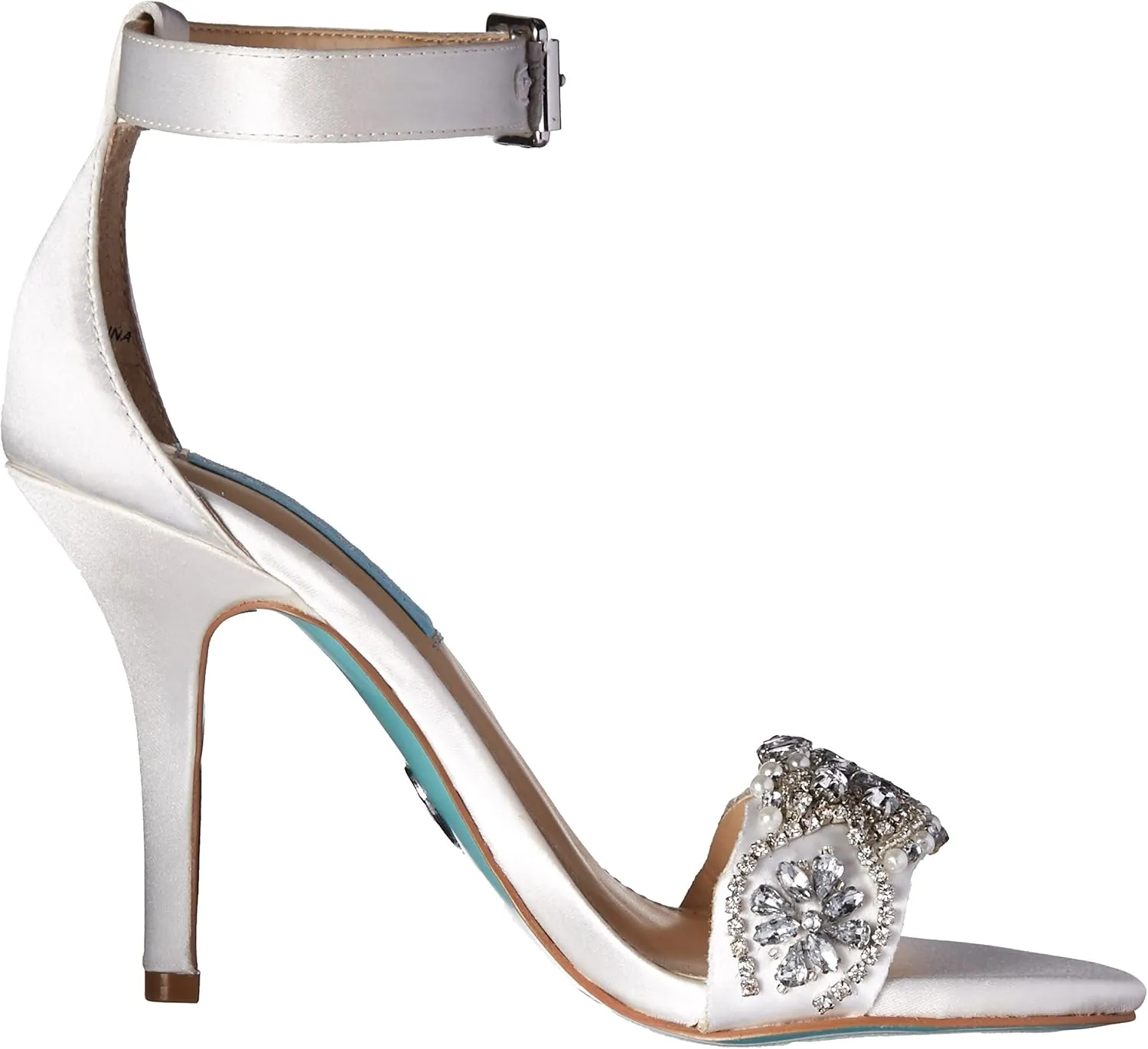Blue by Betsey Johnson Womens Gina Satin Embellished Dress Sandals