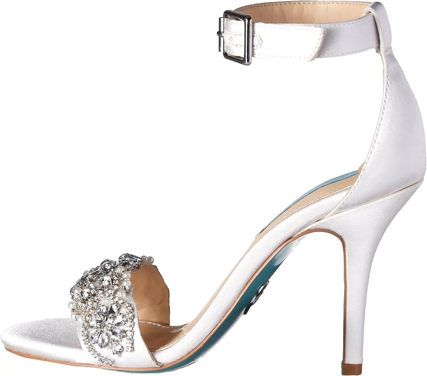 Blue by Betsey Johnson Womens Gina Satin Embellished Dress Sandals