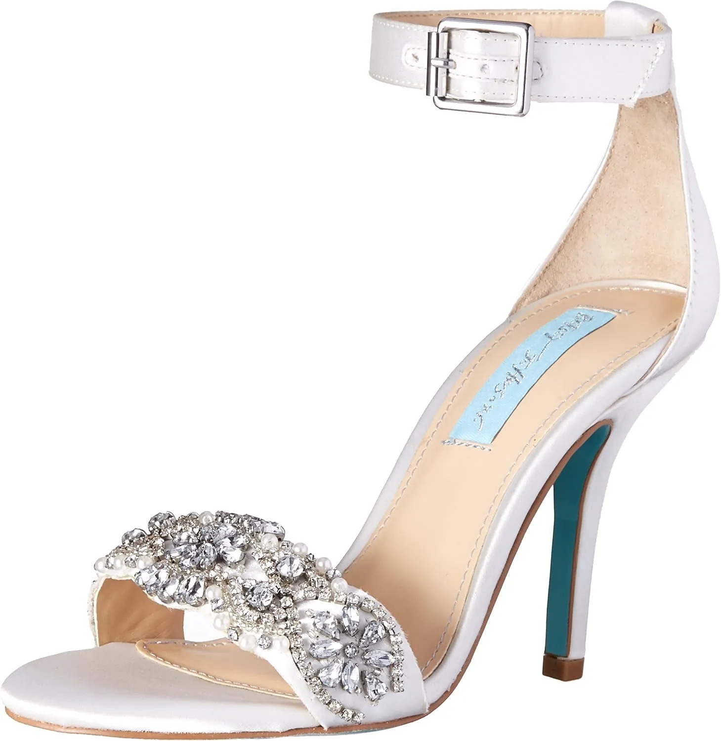 Blue by Betsey Johnson Womens Gina Satin Embellished Dress Sandals
