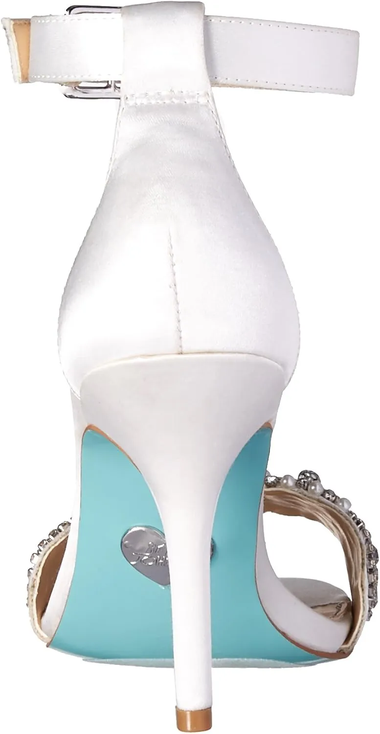 Blue by Betsey Johnson Womens Gina Satin Embellished Dress Sandals