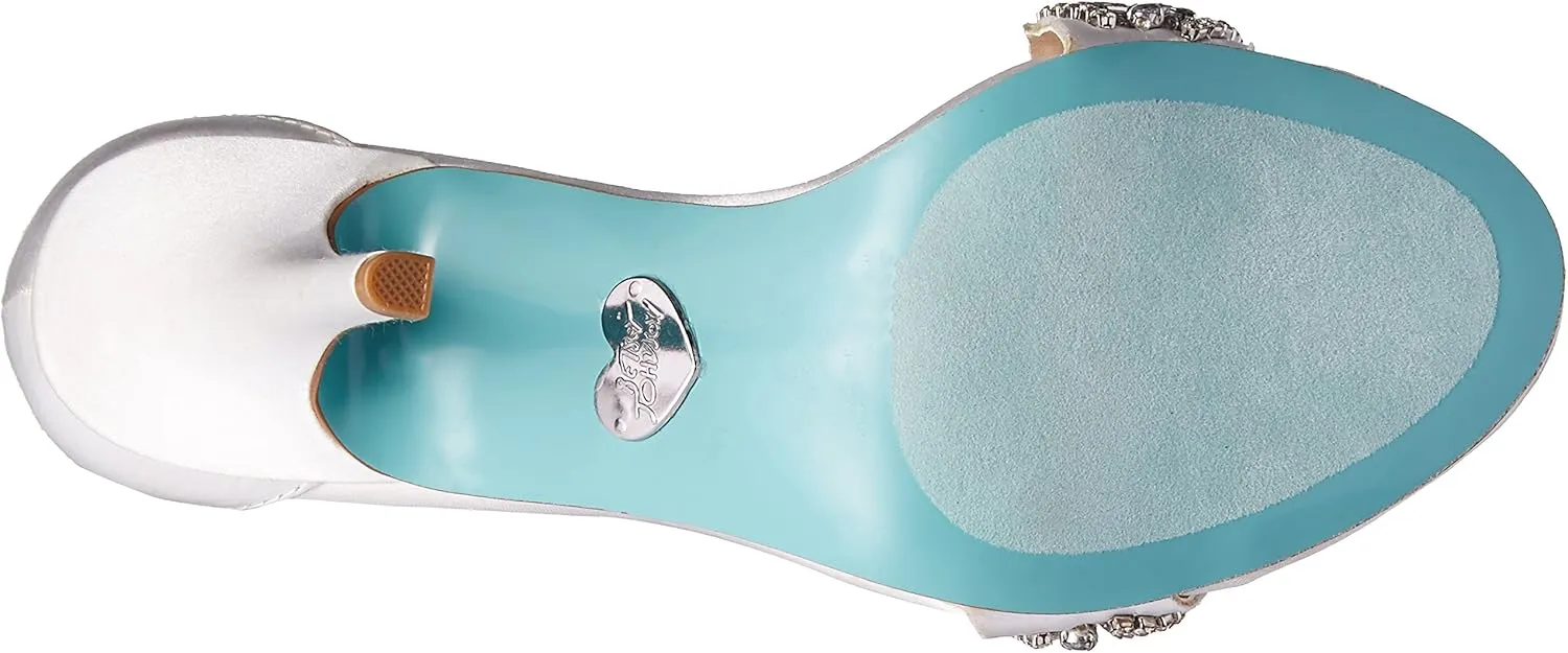 Blue by Betsey Johnson Womens Gina Satin Embellished Dress Sandals