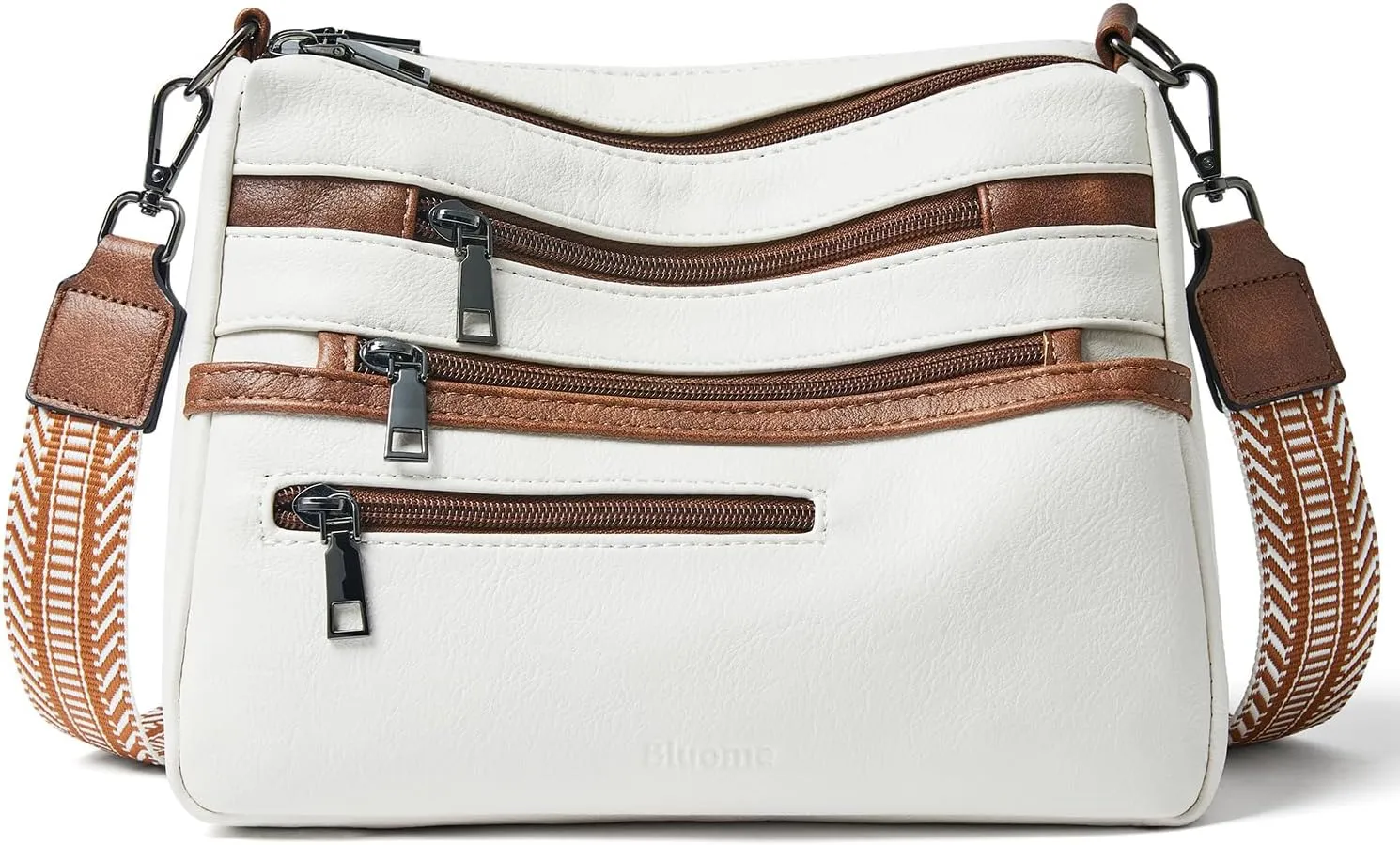 Bluome Crossbody Purses for Women, Vegan Leather Shoulder Bag Handbags Medium Hobo Bag with Guitar Strap