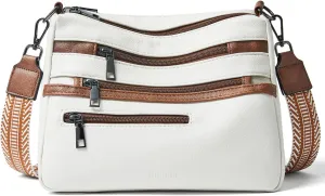 Bluome Crossbody Purses for Women, Vegan Leather Shoulder Bag Handbags Medium Hobo Bag with Guitar Strap