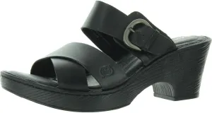 BORN Womens Buckle Leather Heels