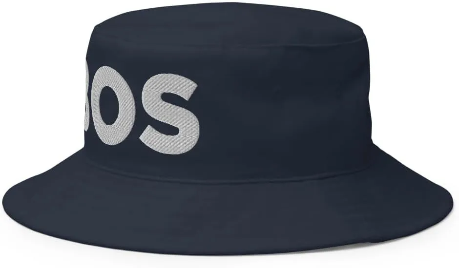 BOS Hat (Embroidered Bucket Cap) Flying to BOS Boston Airport Merch