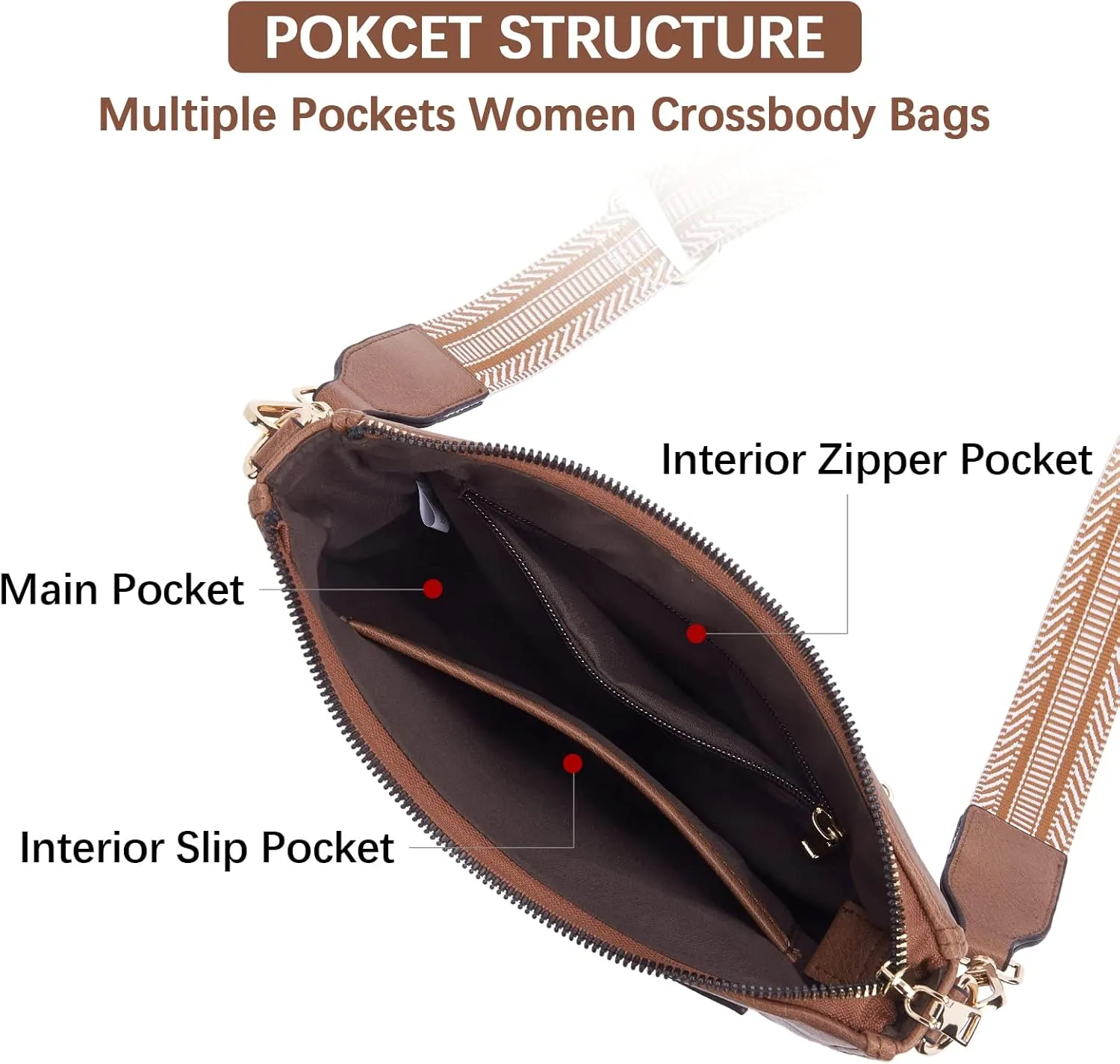 BOSTANTEN Crossbody Bags for Women Trendy Vegan Leather Hobo Handbags Fashion Shoulder Purse with Adjustable Guitar Strap