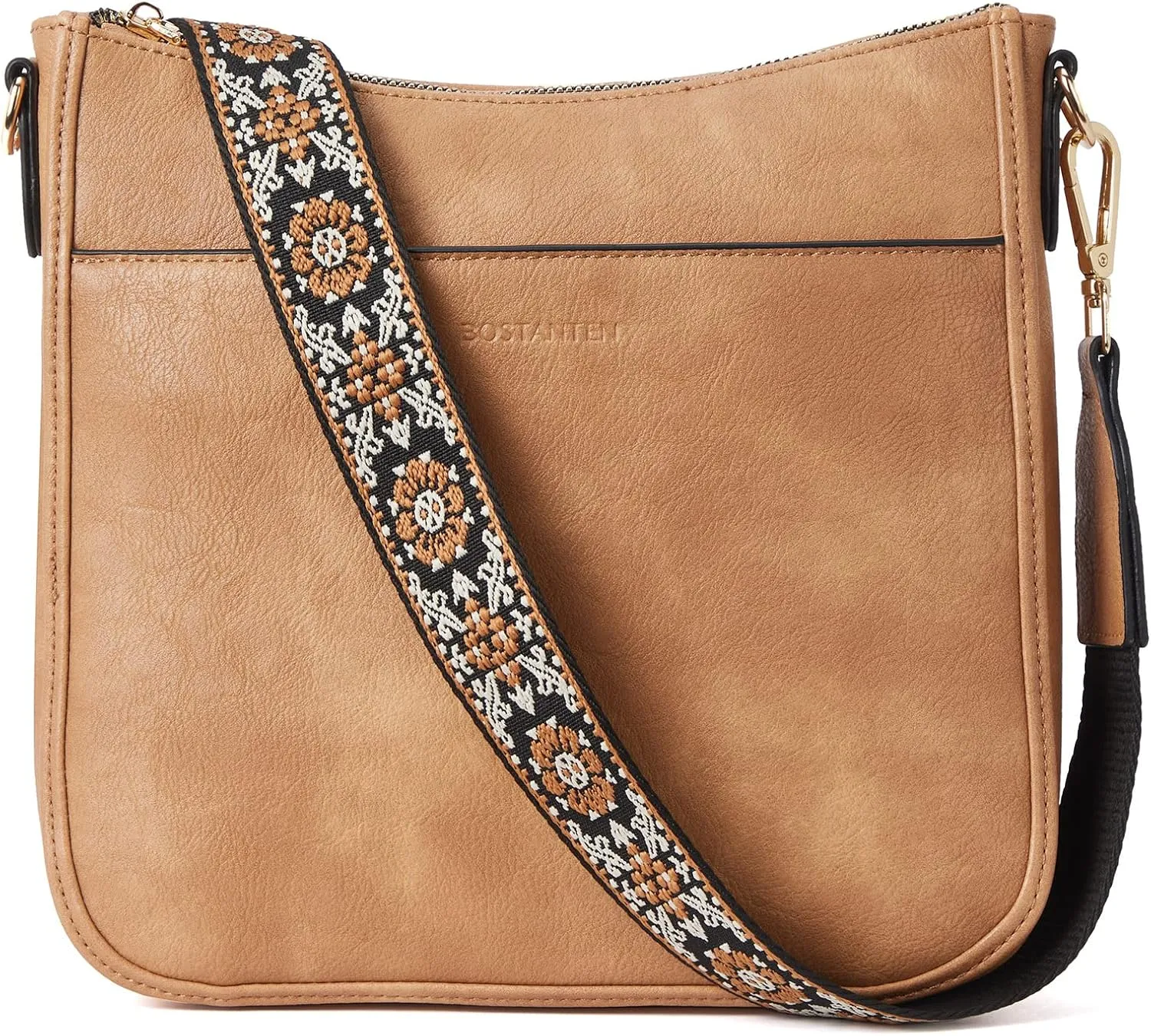 BOSTANTEN Crossbody Bags for Women Trendy Vegan Leather Hobo Purses Shoulder Handbags With Wide Shoulder Strap