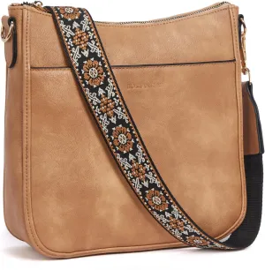 BOSTANTEN Crossbody Bags for Women Trendy Vegan Leather Hobo Purses Shoulder Handbags With Wide Shoulder Strap