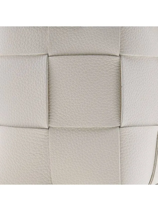Bottega Veneta Cassette Intrecciato Mini Bucket Bag White