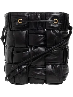Bottega Veneta Cassette Mini Bucket Bag Black