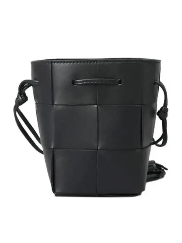 Bottega Veneta Intrecciato Cassette Small Bucket Bag Black