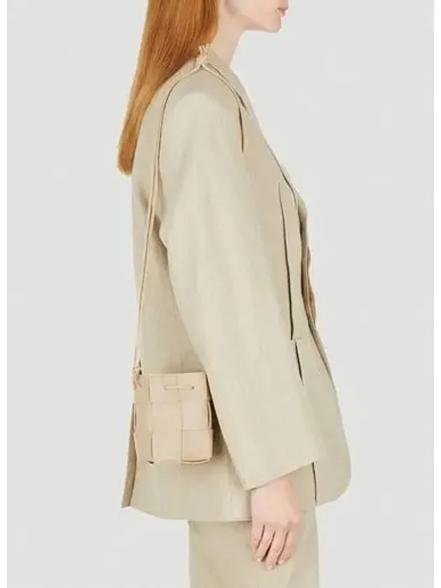 Bottega Veneta Intrecciato Cassette Small Bucket Bag Porridge