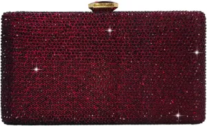 Boutique De FGG Crystal Evening Bags for Women Formal Party Box Clutch Wedding Rhinestone Handbags Bridal Clutch Purse,Mini