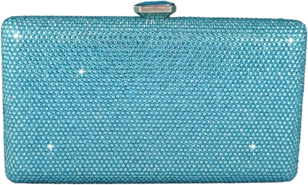 Boutique De FGG Crystal Evening Bags for Women Formal Party Box Clutch Wedding Rhinestone Handbags Bridal Clutch Purse,Mini