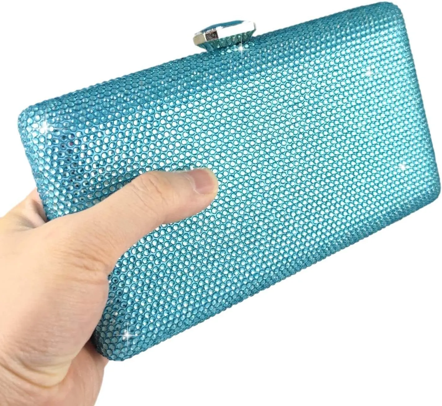 Boutique De FGG Crystal Evening Bags for Women Formal Party Box Clutch Wedding Rhinestone Handbags Bridal Clutch Purse,Mini