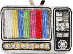 Boutique De FGG Retro Crystal Clutch Purses for Women Luxury Rhinestone Evening Bag Novelty Formal Party Clutch Handbag,Mini